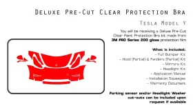 Nt200253551 3m Tesla Model Y 2023-2025 Pro Series Precut Paint Protection Film Clear Bra Ppf