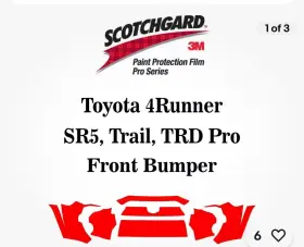 94831 3m Scotchgard Pro Series Paint Protection Film 2014 - 2019 2020 Toyota 4runner
