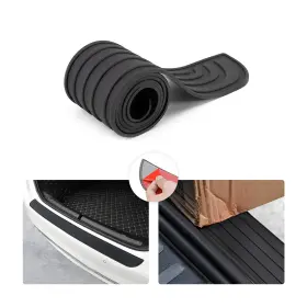 8sanlione 735372413584 Car Rear Bumper Protector Guard - Anti-scratch Rubber Cover 35.4 Inch X2.7 Black