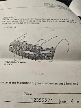 12353271 Agm Original Oe Corvette Black Bra Front End Mask 1996 Factory Ordered....new
