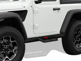 Wb10daj6b Aps Ds Style Drop Step Nerf Bars-black For 07-18 Wrangler Jk 2dr