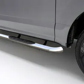 204001-2 Aries 3 Inch Round Polish Stainless Side Bars For Select Chevy Gmc C K