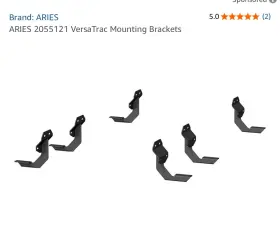 2055121 Aries Black Versatrac Brackets Fits 2017 Ford F-250 And 2015 F-150 X