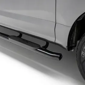 S224009 Aries 4 Inch Black Steel Oval Side Bars For Select Silverado Sierra