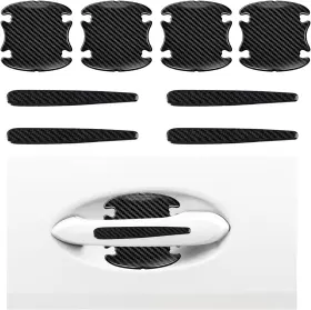 Augeny-607cd Augeny 8pcs Car Door Handle Sticker 3d Carbon Fiber 4door Bowl