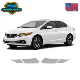 Asp.ppf.102 Autoskinspro Precut Headlight Protection Film Ppf For 2012-2015 Honda Civic Sedan Clear