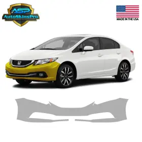 Asp.ppf.103 Autoskinspro Precut Paint Protection Film Ppf For 2011-2016 Honda Civic Sedan Front Bumper