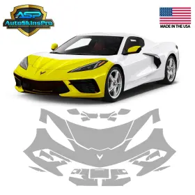 Asp.ppf.29 Autoskinspro Precut Paint Protection Film Ppf For 2020-2025 Corvette Stingray Partial Front