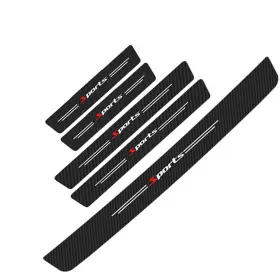 Bcsmmcar 980227739689 Car Door Scuff Sill Cover Panel Step Trunk Protector Stickers Carbon Fiber 5pcs