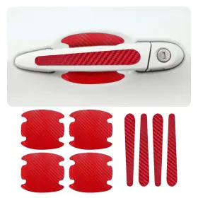 Zq5dvg Bestmoy 8pcs Carbon Fiber Car Door Handle Scratch Protectors Universal Paint Red