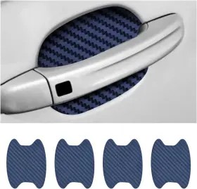 Blilo 728070187260 4pcs Car Door Handle Sticker Carbon Fiber Anti-scratches Blue/4pcs
