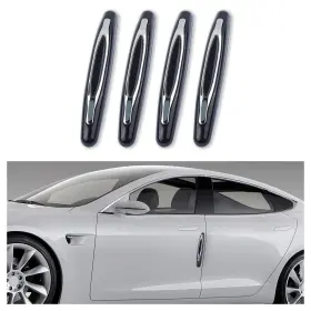 Zhuang-4pcs-1601 Carleef 4pcs Car Door Edge Guards Anti-scratch 4.44x0.63x0.37 Inch Black