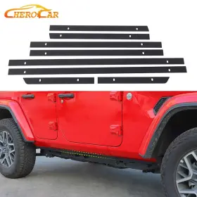 Cherocar2019ab08b20216832 Cherocar 8pcs Pinch Weld Cover Rocker Panel Guard For 18 Jeep Wrangler Jl Jt Accessories