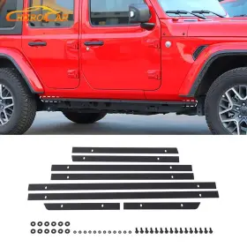 Cherocar2019ab08b20217433 Cherocar Black Pinch Weld Cover Trail Armor Rocker Panel Guard For 18 Jeep Wrangler Jl Jt