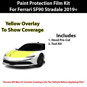 Ppf-fsf90-hood Clearsurface Pre Cut Hood Paint Protection Film Clear Bra Ppf Kit For Ferrari Stradale 2019 #2