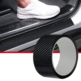 Cloudbuyer 756566645963 Universal Car Door Edge Protector Carbon 2.7in X 33ft Black