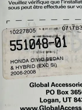 551048-01 Covercraft Lebra Custom Front End Cover For 2006-2008 Honda Civic Sedan Nib #3