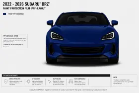 East Coast Reproductions 500004401 2022 - 2026 Subaru Brz 8.5 Mil Ppf Paint Protection Film Clear Bra Front Only