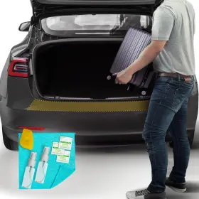 Ev-t3-rea-bum Ev Armor Rear Bumper Deck Paint Protection Film Kit For Tesla Model Clear