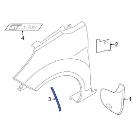 C1bz99292a23c Ford Oe For Fiesta 2014-2019 Front Left Fender Protection Film