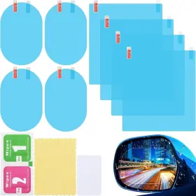 Shields-01 Frienda 8 Pieces Car Rearview Mirror Film Anti Fog Glare Rainproof Waterproof