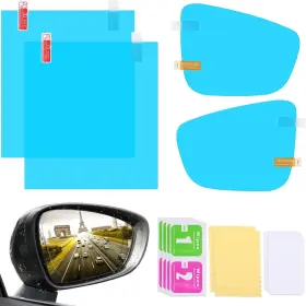 View-01 Frienda 4 Pieces Car Rearview Mirror Film Rainproof Waterproof Multicolor