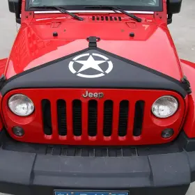 Fxqp0317 Fx-motor Front Hood Bra Cover T-style Protector Kit For Jeep Wrangler Jk 07-17 Star Logo #2