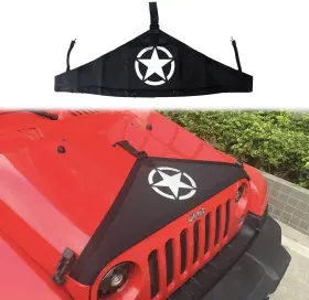 Fxqp0317 Fx-motor Front Hood Bra Cover T-style Protector Kit For Jeep Wrangler Jk 07-17 Star Logo #3