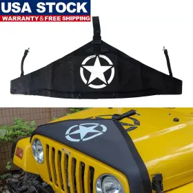 Fxqp0317 Fx-motor Front Hood Bra Cover T-style Protector Kit For Jeep Wrangler Jk 07-17 Star Logo