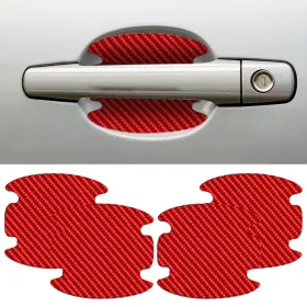 Glsowee-kmgs-119 Glsowee 4pcs Car Door Handle Cup Scratch Protectors Carbon Fiber Red-4pcs