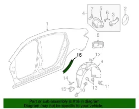 20790398 Gm Genuine Driver Side Quarter Outer Panel Protector #2