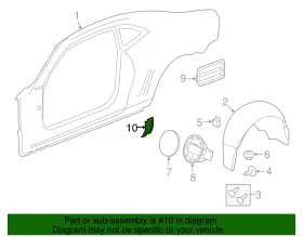 20951963 Gm Genuine Driver Side Quarter Outer Panel Protector #2