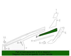 23494461 Gm Genuine Passenger Side Rocker Panel Rear Molding Protector #3