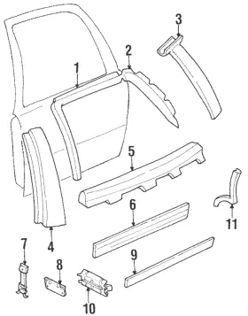 25624439 Gm Genuine Molding-rear S/d Edge Guard Gray