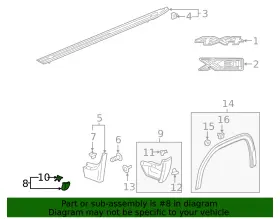 84621838 Gm Genuine Parts Black Passenger Side Pickup Box Paint Protector #2