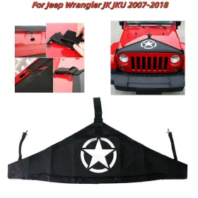 Gmqp0317 Gm-motor Front Hood Cover End Bra Protector For Jeep Wrangler Jk Jku 2007-2018 Black