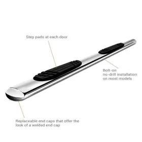 104415580ps Go Rhino - 4 Inch 1000 Series Cab Length Polished Oval Side Steps #3
