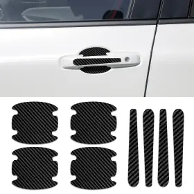 Qph2091 Hevle 8pcs Car Door Handle Scratch Protector Carbon Fiber Bowl Black