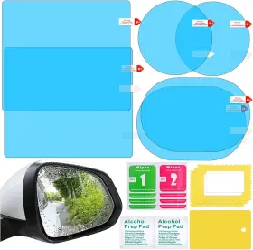 Hlartnet 805110046302 Car Rearview Mirror Waterproof Film - 6 Pieces Universal Pcs Transparent