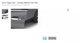 08p20-t90-100 Honda Oem 2023-2025 Pilot Door Edge Film Paint Protector
