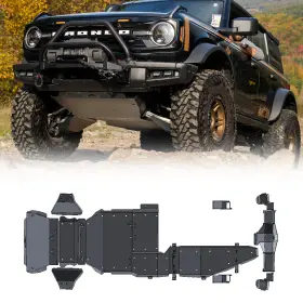 Iag-bdy-f2321 Iag Off-road Rock Armor Complete Skid Plate Set For 2021 Four Door Ford Bronco