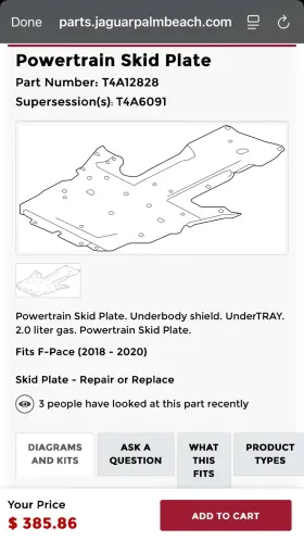 T4a12828 Jaguar Underbody Shield Part#