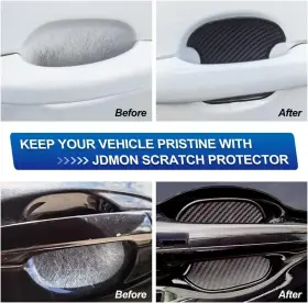 Eps01 Jdmon Car Door Handle Cup Scratch Protector 4pcs Tpu Carbon Fiber Black #3
