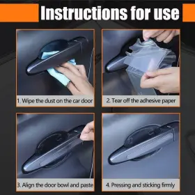Kewucn-150dh-p Kewucn 3d Transparent Car Door Handle Cup Protector 8 Pcs #3