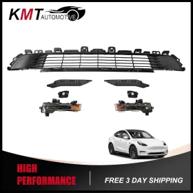 Kmtot003625a Kmt-automotive B C For Tesla Model Y 2020-2024 Front Bumper Lower Grille And Fog Lamp Bracket Kit
