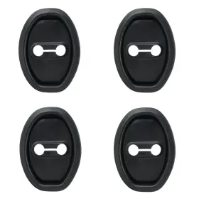 1073701 Lasuroa 4pcs Silicone Car Door Latch Covers Universal Cushion Black