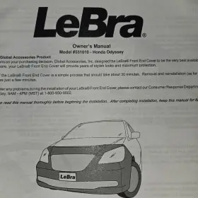 551010 Lebra Model #551010 Honda Odyssey 2005-2007 Front End Cover #3