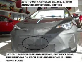 55157001b Lebra Front End Mask Cover Bra Fits 2017 2018 2019 Toyota Corolla Sedan Se Xse