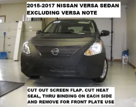 55158101b Lebra Front End Mask Cover Bra Fits 2015-2019 Nissan Versa Sedan Exc.note