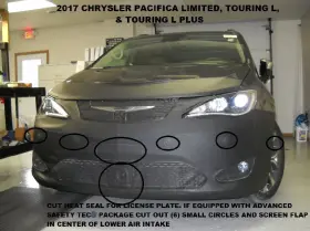 55158701b Lebra Front End Mask Cover Bra Fits 2017-20 Chrysler Pacifica Limited&touring L